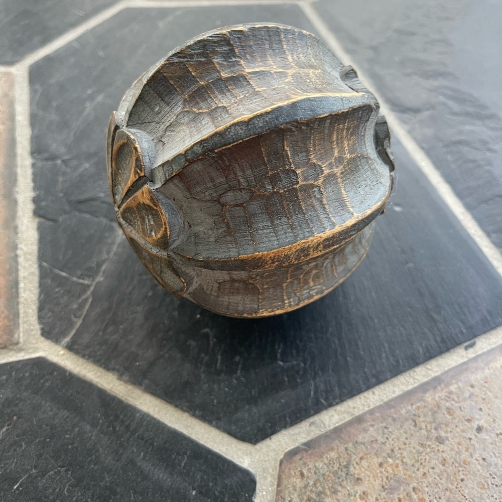 Enrichment Ball - Gray and Brown round sphere